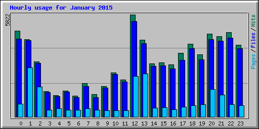 Hourly usage for January 2015
