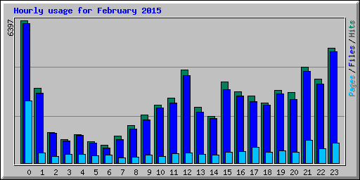 Hourly usage for February 2015