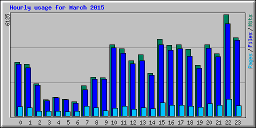 Hourly usage for March 2015