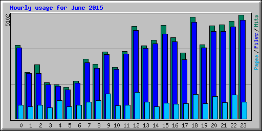 Hourly usage for June 2015