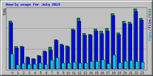Hourly usage for July 2015