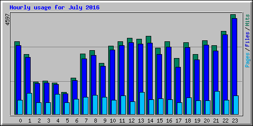 Hourly usage for July 2016