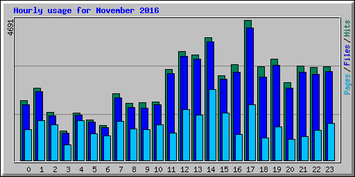 Hourly usage for November 2016