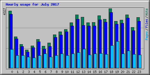 Hourly usage for July 2017
