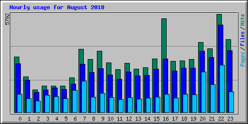 Hourly usage for August 2018