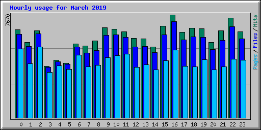 Hourly usage for March 2019