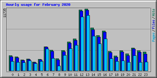 Hourly usage for February 2020