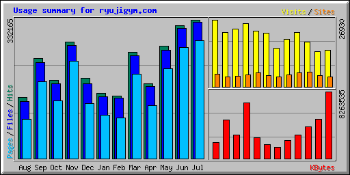 Usage summary for ryujigym.com